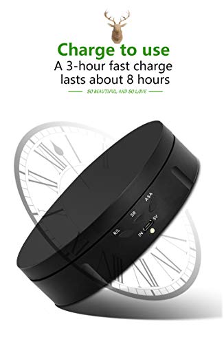 Image of JAYEGT Motorized Rotating Display Stand, 5.74inch /22lbs Load, 360 Degree Electronic Turntable Display Stand for Photography Products Shows , Jewelry, Watch, 3D Models, Cake (Black /Button Control /rechargeable)
