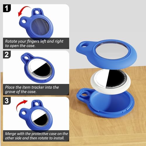 MOLOSLEEVE for Airtag Holder Case with Keychain, Shockproof GPS Cover Anti-Scratch Key Chain for Air Tags, for Airtags Accessories for GPS Item Tracker Cases for Bags, Luggages - Image 4