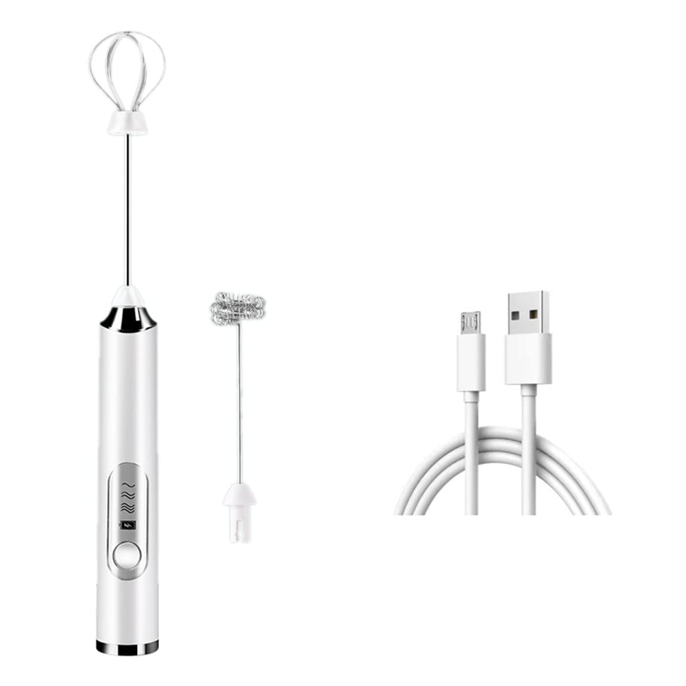 Jojomino White Electric Whisk Usb Coffee Blender Household Milk Shaker Mixer Foamer Food Bake Blender