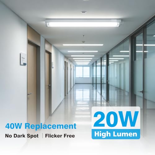 Image of T8 2FT LED Tube Lights G13 20W 2000LM 6500K 10 Pack | F17T8 F20T12 Flourescent Bulb Replacement, Type B Ballast Bypass Dual-End Powered, Under Cabinet Shop Lighting