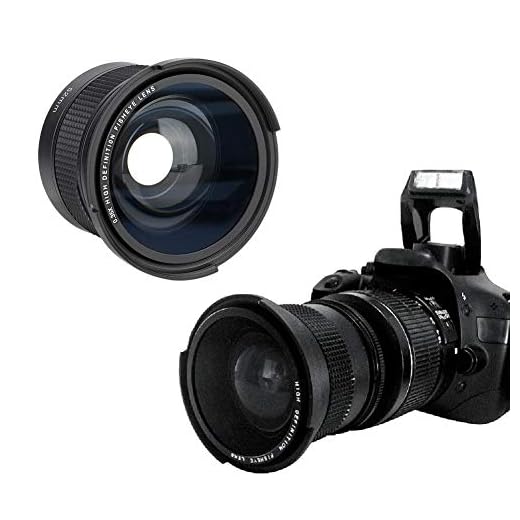 Obiettivo Fisheye da 52 mm, obiettivo grandangolare universale 0,35X con tappi per /// SLR e fotocamere digitali