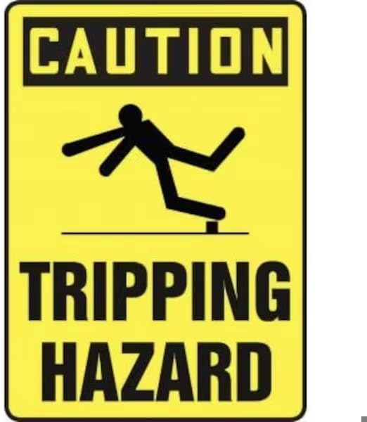 OSHA CAUTION SAFETY SIGN TRIPPING, Mfr: MSTF667VA-A