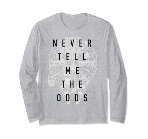 T-shirt Star Wars Never Tell Me The Odds à manches longues pour fan de science-fiction