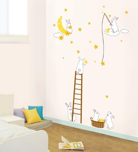 Amazon ウォールステッカー ウサギの星狩り ウォールステッカー オンライン通販