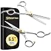 Professional Barber/Salon Scissor Hair Cutting Set - 6.5"-Straight Edge Razor Sharp Scissor + Texturizing Thinning Shears Styling Hair for Women Men, Plus Bonus Faux Leather Case - By ShearGuru