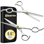 Professional Barber Kit/Salon Haircut Scissors Cutting Set - 6.5"-Straight Edge Razor Sharp Barber Scissors + Texturizing Thinning Shears Styling Hair for Women Men