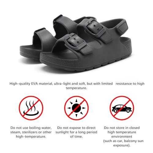 Image of ChayChax Toddler Boys Girls Double Buckle Sandals Children's Adjustable Back Strap Water Sandal