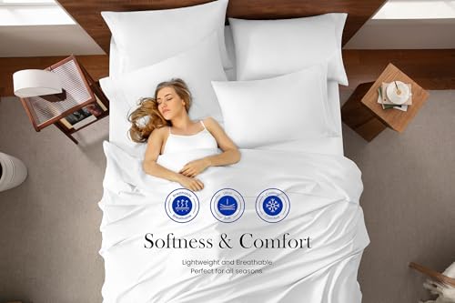 MISSQ King Size Bed Sheets Set - Cooling, Extra Soft, Wrinkle & Fade Resistant, Hypoallergenic - 4 Piece Hotel Luxury Microfiber Sheets with 16 Inch Deep Pocket, King, White - Image 5