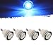 Partsam 4Pcs 1-1/4" Livewell Blue Outdoor Path Garden Yard Stair LED Deck Step Lights Clear Lens, Mini Round Led Boat Lights 12V Interior Exterior Under Water IP68