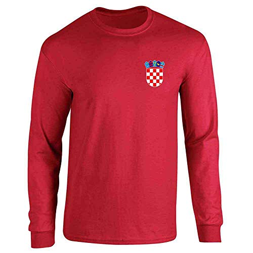 Pop Threads Croatia Soccer Retro National Team Sport Football Long Sleeve Tee T-Shirt