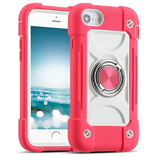 MARKILL Compatible with iPhone Se3/iPhone Se2, iPhone 6/6S Case,iPhone7/iPhone8 Case 4.7 Inch with Ring Stand, Heavy-Duty Military Grade Shockproof Phone Cover (Hot Pink)