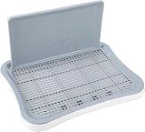 WC per cani in polipropilene di capacità con istruzioni di addestramento per cucciolo di piccola taglia, lettiera per cani con parete alta e colonna, WC per cani, bianco