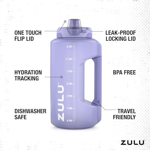 Save 34% on ZULU Goals 64oz Water Bottle with Straw and Time Marker