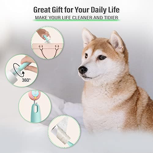 Lint Roller Refills Set, 240 Sheets Pet Hair Remover Lint Rollers (1 Handle with 4 Refills) Lint Remover Dog Cat Hair Remover for Clothes Furniture Car Pet Hair Fuzz