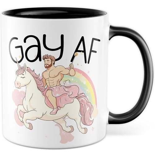 Tasse LGBTQ Geschenk gay af, Kaffeetasse Queer Homosexuell Humor Witzig Partner Partnerin Freund Freundin, Geschenkidee Büro Kaffee Office Becher Kollege Kollegin Team Kaffee-Becher