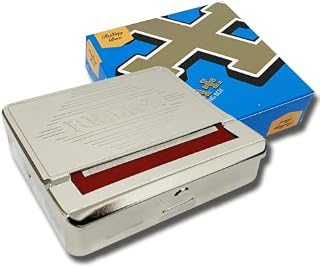 Rizla Rolling Machine Automatic Rolling Box Silver Metal Regular Size Cigarette Tobacco Roller