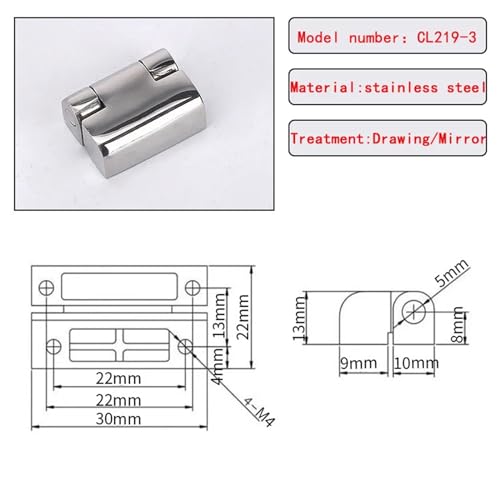 Charnière acier inoxydable 304 CL219 de haute précision pour boîtier technique robuste - 3