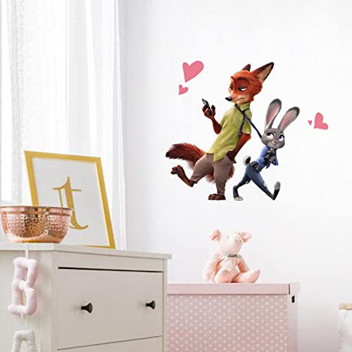 Cute Zoo Movie Wall Decals Peel And Stick Comic Wall Stickers Kids Room Decor Fox And Rabbit Stickers For Boys Girls Bedroom Nursery Wall Art Decor #TOP2