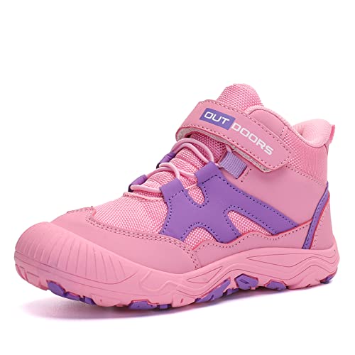 Eliogn Boys Girls Ankle Hiking Boots Outdoor Mountaineering Sports Hiking Shoes High Top Sneakers for Kids