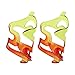 predolo 2 Pieces Bike Water Bottle Holder Bike Cup Holder Bracket Sturdy Easy to Install Lightweight for Road/Mountain Bikes, Red and Yellow