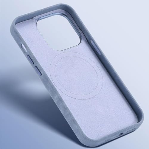 Coque iPhone 16 Pro Max en velours côtelé bleu élégant