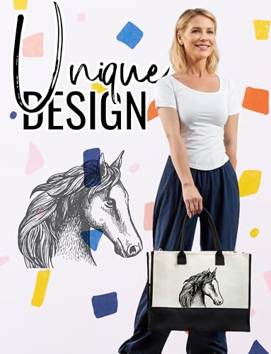 Bolso tote de lona para mujer con cierre y correa miniatura 4