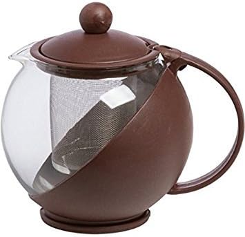 Om Joy Small Herbal Loose Leaf Tea Brewer Three Cup Capacity (25 Oz): Coffee Brown