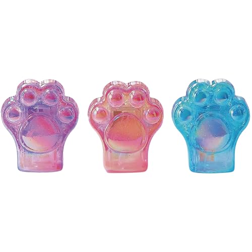 3 Pcs Cute Pencil Sharpener Cat Paw Pencil Sharpener Small Manual Pencil Sharpener Kawaii Plastic Sharpener School Office Supplies Pencil Sharpener for Girls Women (3Pcs Cat Paw)