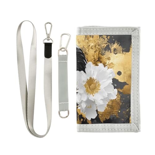 FOLIOSA Kids Wallet for Boys Girls Luxurious Bird Print Youth Wallet with Zipper Pocket Card Holders, Novelty Wallet 4.9×2.9 in