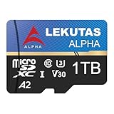 LEKUTAS 1T(999GB) Micro SD Card, microSDXC UHS-I Flash Memory Card TF Card, High Read Speed 120MB/s, C10, U3, A2, V30, for Full HD, 4K UHD Video Recording