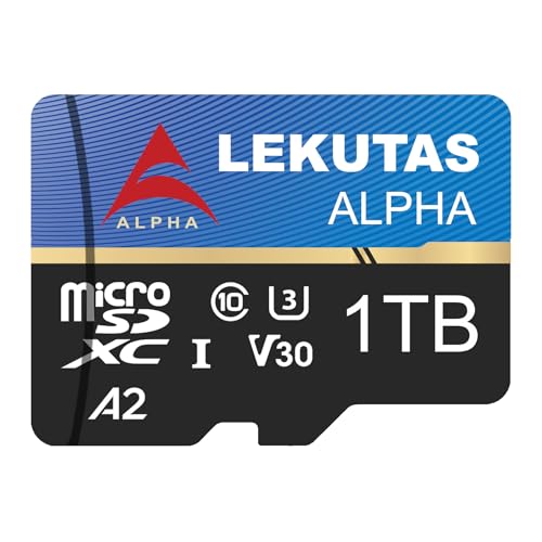 LEKUTAS 1T(999GB) Micro SD Card microSDXC UHS-I Flash Memory Card TF Card High Read Speed 120MB/s C10 U3 A2 V30 for Full HD 4K UHD Video Recording