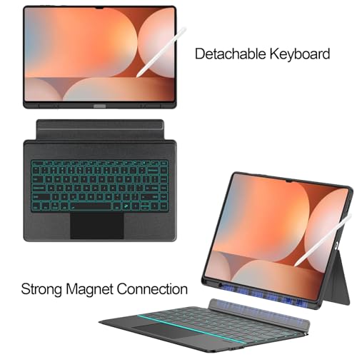 Image of for Samsung Galaxy Tab S11 Ultra Keyboard Case 14.6 inch, S Pen Holder, 7 Color Backlit Keyboard with AI Key, DEX Mode & Trackpad, Detachable Sleeve Cover with Adjustable Viewing Angle Stand