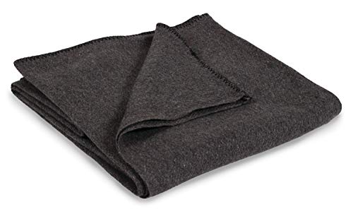 Stansport 1243 Wool Blanket, Gray, 60 x 80-Inch