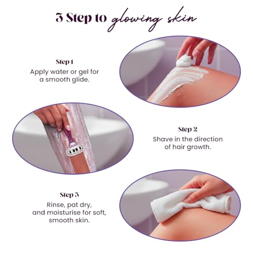 Image of Hyuman SilkShave Body Razor Combo 1 Cartridge Blades /Refill, Aloe Vera + Vit E Lubricated Catridge, Easy hair Removal | Women
