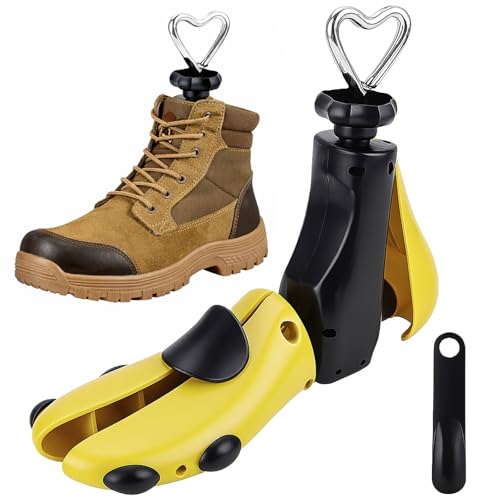 Sythrix Shoe Stretcher for Men and Women 4-Way Boot Stretcher with Shoe Horn Adjustable Width and Length Plastic and Metal Construction for Shoe Size UK 7-14 (EU 40-47)