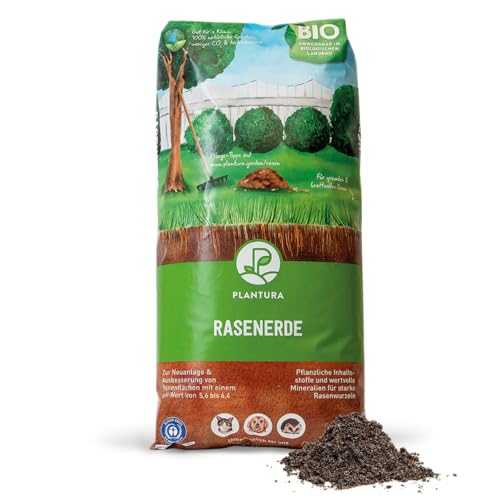 Plantura Bio-Rasenerde, torfreduziert & vorgedüngt, zur Neuanlage & Pflege, 40 L