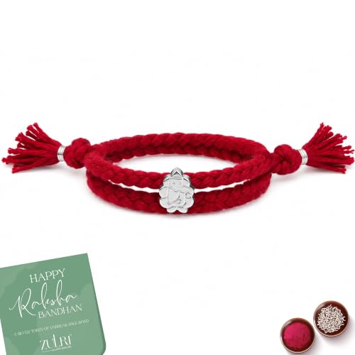 Image of 925 Sterling Silver Shubh Ganesh Luxury Rakhi