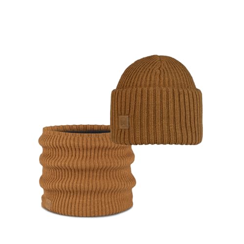 Pacchetto Duo Knitted Berretto Rutger Copper e & Fleece Scaldacollo Taglia Unica Adulti