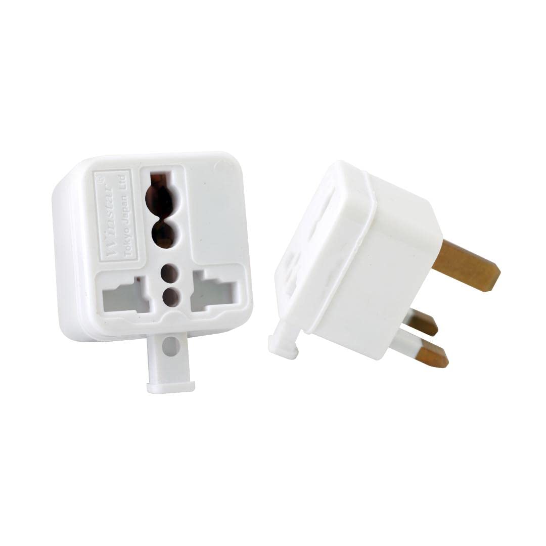 Winstar Travel Adapter 13A 3 Pin Universal Multiplug Travel Adaptor 3 Flat Pin to Universal Socket Outlet With Shutter WTP 7 US/UK/EU