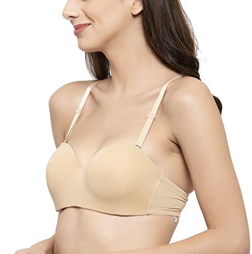 Image of Brachy Women's Every Day's Padded Underwired Demi Cup Bra T Shirt Padded Underwired Pushup Bra 85% Poly Cotton, 15% Elastane