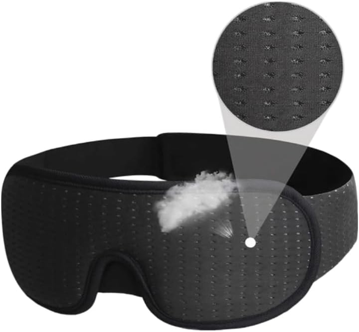 Comfort+ Advanced Ergonomic Sleep Mask, Premium Low Rebound Memory Foam, Soft Breathable Fabric, Super-Soft Nose Baffle for 100% Light Block, Large Zero Pressure Eye Cavities