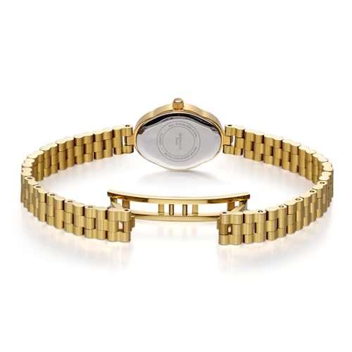 BERNY Gold Watches for Women Dainty Ladies Quartz Watch Vintage Copper Mirrors Shape Japanese Quartz Movement 3ATM Waterproof Fashion Female Wrist Watch Luxury Birthday Gifts - Image 4