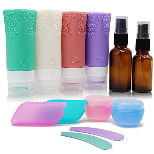 NIHONGR Travel Bottles for Hand Soap TSA Approved Travel Containers Toiletry Leak Proof Silicone Travel Bottles For Cosmetic Shampoo Conditioner Lotion Soap Liquids Toiletries