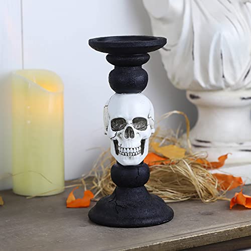 Oyaton Pillar Candle Holder For Halloween Decoration Indoor, Skull Candlestick Holder For 3 Inches Pillar Candle #TOP1