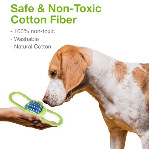 Image of Cotton Rope for Dogs and Pets |Knotted Woven Pet Dog Toy Eco-Friendly Cotton Toys Medium /Small Toy |Chewing and Playing Teeth Cleaning and Training for Dogs and Puppies (Green)