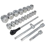 1" Drive Metric Socket and Accessory Set Kit 30mm - 80mm 6 Sided 21pc - Image 3