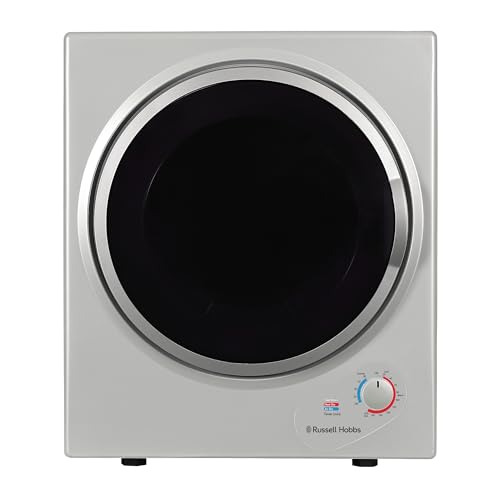 Russell Hobbs RH3VTD800S Silver 2.5kg Compact Mini Vented Tumble Dryer, Portable, Freestanding Table top Dryer with 3 Heat Settings small