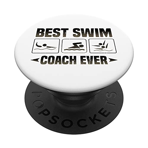 Swimmer Coach Hummor Best Swim Coach Ever Swimming PopSockets PopGrip Interchangeable