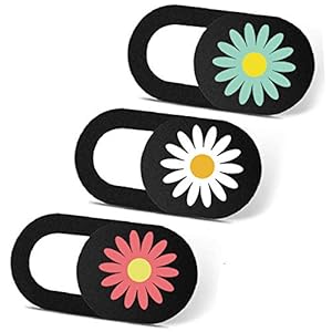 Laptop Camera Cover Slide Cute Ultra Thin Webcam Cover Phone Camera Blocker to Protect Privacy for Computer, iPhone, Desktop, Tablet, Chromebook, PC – Daisy
