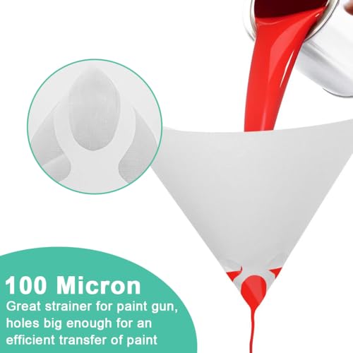 Image of Serplex 100Pcs Paint Paper Funnel Filters, 100 Mesh Singhle Use Paint Strainers, Fine Cone-Shaped Paper Filters for Automotive Spray Gun, Car Paint, and Varnish Filtration